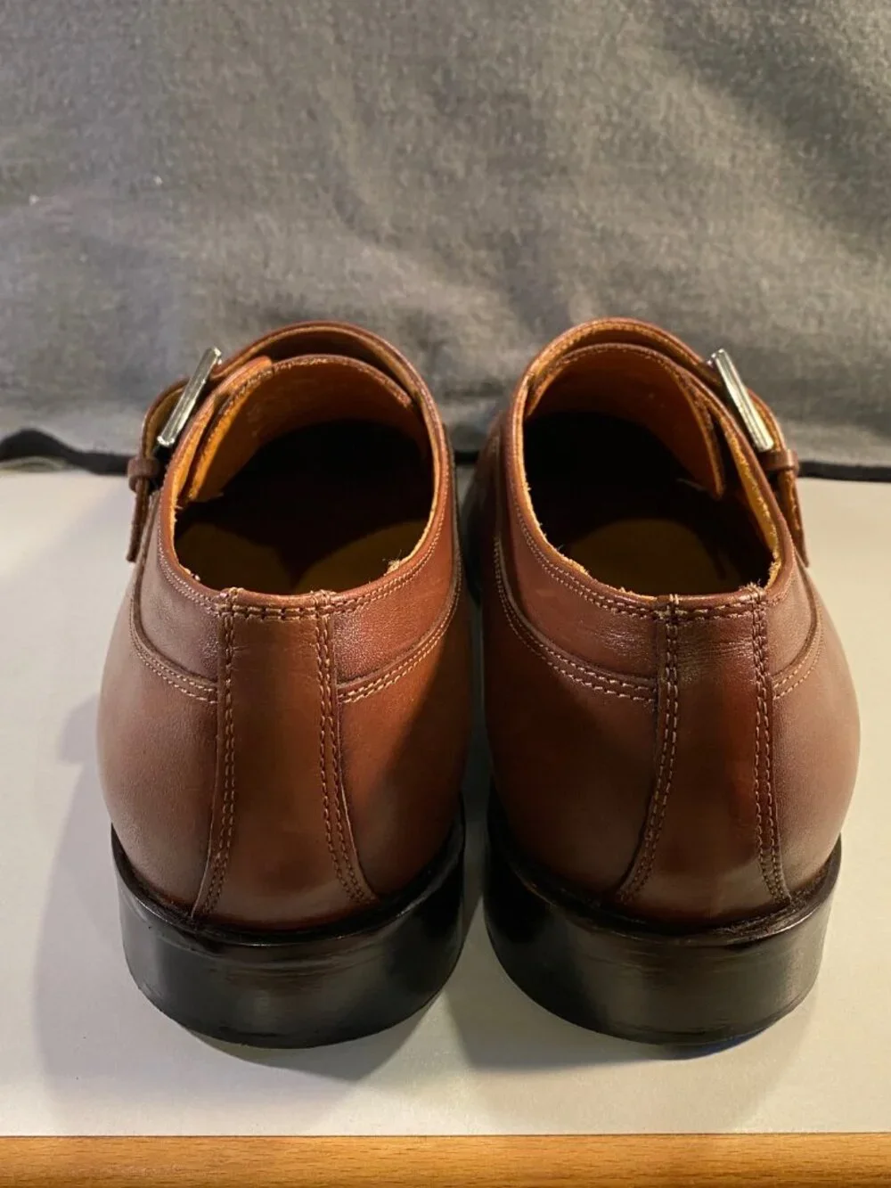 Broletto - Sz 11M - Men's Brown Leather Single Monk Strap Dress Shoes - Italy